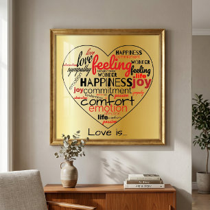 Love Is Heart Shaped Word Cloud Repeat Typography Poster