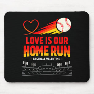 Love is home run funny baseball valentine couple mouse mat