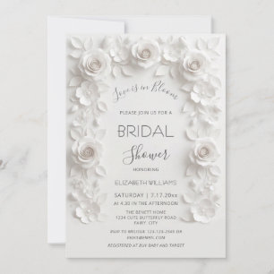 Love Is In Bloom 3D Roses Flowers Invitation