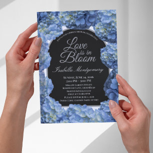 Love Is in Bloom Aesthetic Blue Hydrangea Invitation