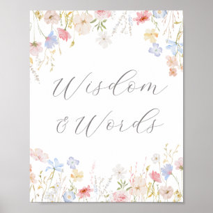 Love Is In Bloom Bar Advice & Wishes Poster