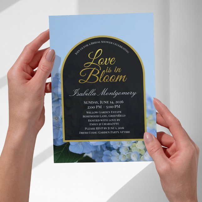 Love Is in Bloom Blue Hydrangea Bridal Shower Invitation (Love Is in Bloom Blue Hydrangea Bridal Shower Invitations
)