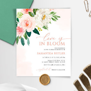 Love is in Bloom Blush Bridal Shower Invitation