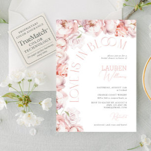 Love is in Bloom Blush Pink Floral Bridal Shower Invitation