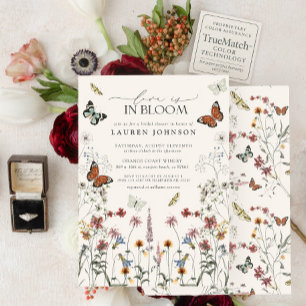 Love Is In Bloom Boho Butterflies Bridal Shower Invitation