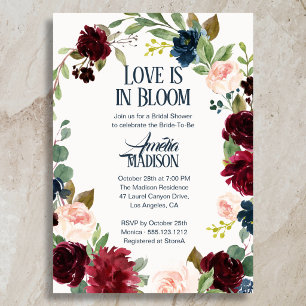 Love is in Bloom Boho Floral Bridal Shower Invitation