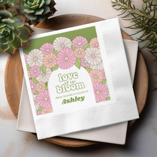 Love is in Bloom - Boho Flowers Bridal Shower Napkin