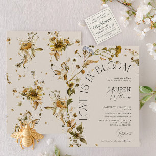 Love Is In Bloom Boho Wildflower Bridal Shower Invitation
