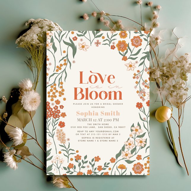 Love is in Bloom Boho Wildflower Bridal Shower Invitation (Creator Uploaded)