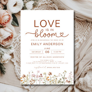 Love is in Bloom Boho Wildflower Bridal Shower Invitation