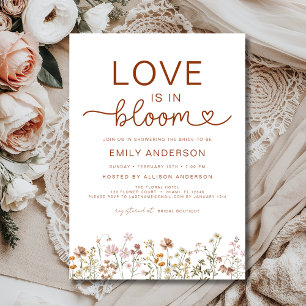 Love is in Bloom Boho Wildflower Bridal Shower Invitation