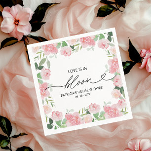 Love Is In Bloom Bridal Shower Blush Floral Napkin