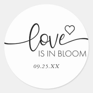 Love is in Bloom Bridal Shower Classic Round Sticker