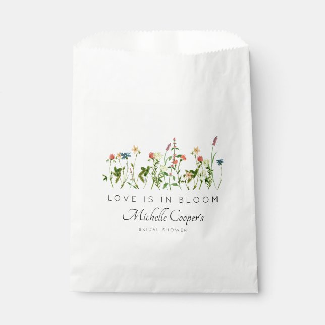 Love is in Bloom Bridal Shower Favour Bags (Front)