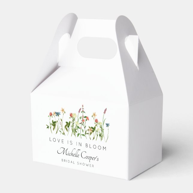 Love is in Bloom Bridal Shower Favour Box (Front Side)