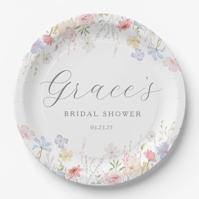 Love Is In Bloom Bridal Shower favour tags Paper Plate (Front)