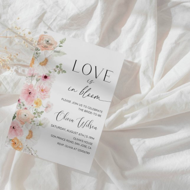 Love is in Bloom Bridal Shower-Floral Garden Party Invitation (Creator Uploaded)
