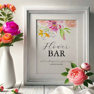 Love Is In Bloom Bridal Shower Flower Bar Sign