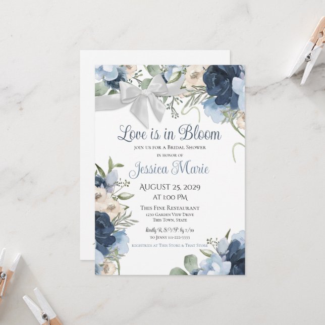 Love is in Bloom Bridal Shower Invitation (Front/Back In Situ)