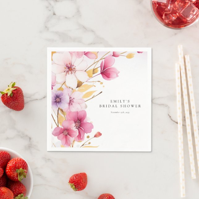 Love is in Bloom Bridal Shower Napkin (Insitu)