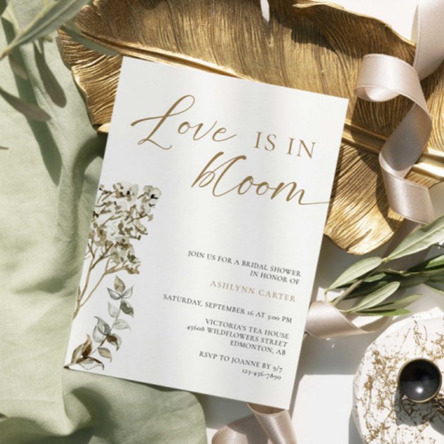 Love is in Bloom Bridal Shower Pampas Grass Invitation (Creator Uploaded)
