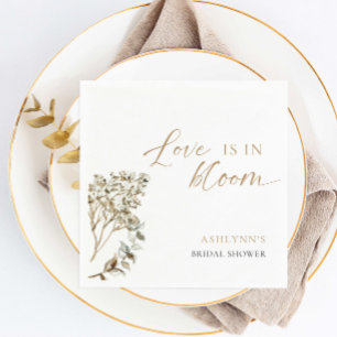 Love is in Bloom Bridal Shower Pampas Grass Napkin