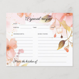 Love is in Bloom Bridal Shower Recipe Card