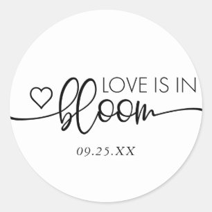 Love is in Bloom Bridal Shower Simple Classic Round Sticker