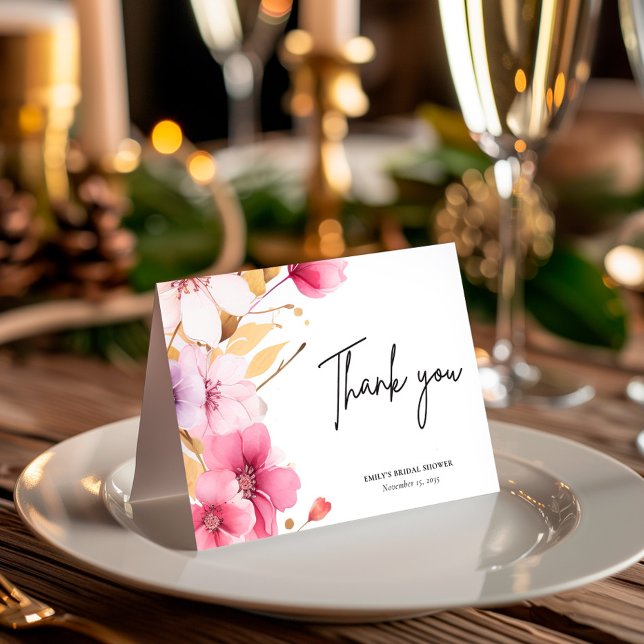 Love is in Bloom Bridal Shower Thank You Card (Creator Uploaded)