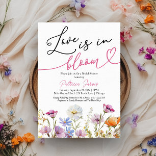 Love Is In Bloom Bridal Shower Wildflower Invitation