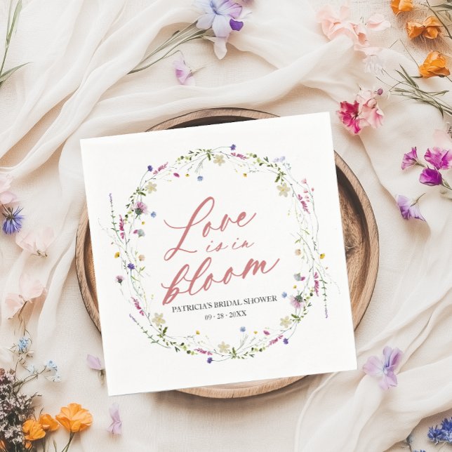 Love Is In Bloom Bridal Shower Wildflower Napkin (Creator Uploaded)
