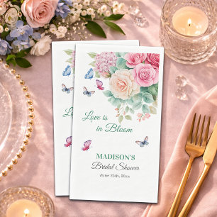 Love is in Bloom Butterflies Bridal Shower Napkin