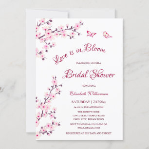 Love Is In Bloom   Cherry Blossom Bridal Shower Invitation