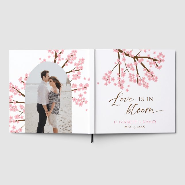 Love is in Bloom Cherry Blossoms Wedding Guest Book (Full)