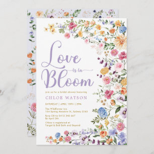 Love is in Bloom   Chic Wildflower Bridal Shower Invitation
