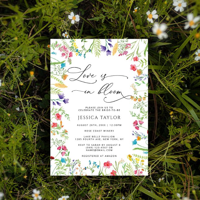 Love is in Bloom Colourful Wildflower Bridal Showe Invitation (Creator Uploaded)
