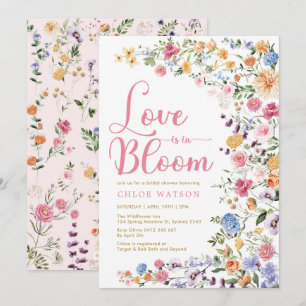 Love is in Bloom Colourful Wildflower Bridal Showe Invitation