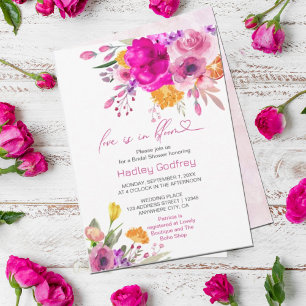 Love Is In Bloom Colourful Wildflower Spring Invitation