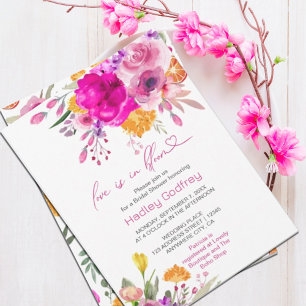 Love Is In Bloom Colourful Wildflower Spring Invitation