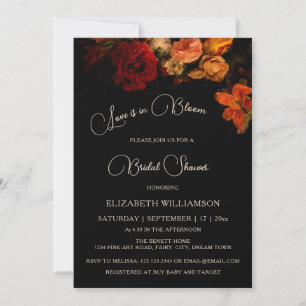 Love Is In Bloom Fine Art Dark Floral Invitation