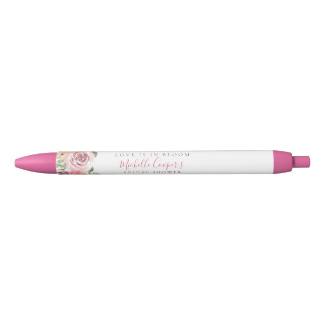 Love is in Bloom Floral Black Ink Pen (Front)