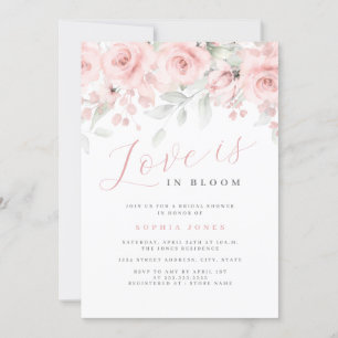 Love is in Bloom Floral Blush Bridal Shower  Invitation