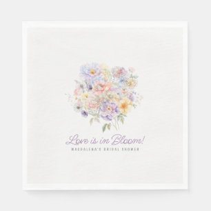 Love is in Bloom Floral Bridal Shower Custom Napkin