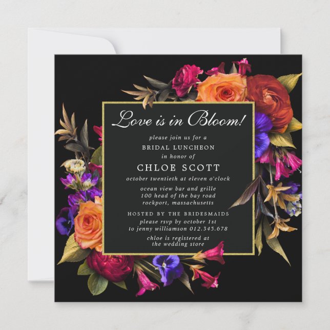 Love is in Bloom Floral Bridal Shower Invitation (Front)