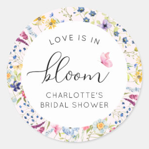 Love is in Bloom Floral  Classic Round Sticker