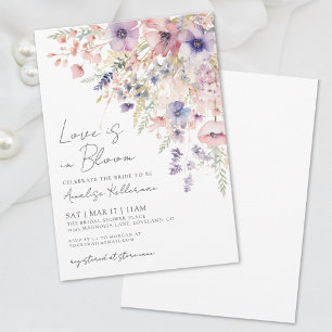 Love Is In Bloom Floral Wildflower Bridal Shower Invitation