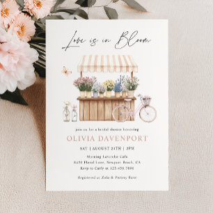 Love is in Bloom Flower Stand Bridal Shower Invitation