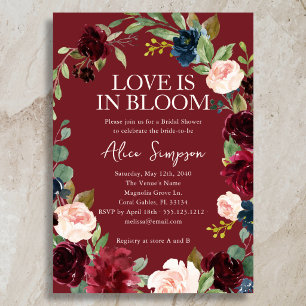 Love is in Bloom Garden Flower Bridal Shower Invitation