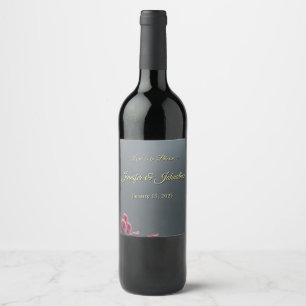 Love is in Bloom Grey Pik Roses Personalised Wine Label