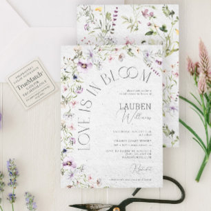 Love Is In Bloom Lavender Wildflower Bridal Shower Invitation